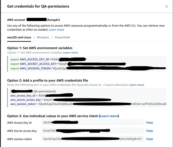programmatic access với aws sso