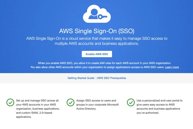 Bật AWS SSO