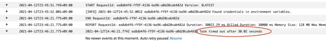 Timeout của lambda rotate rds password