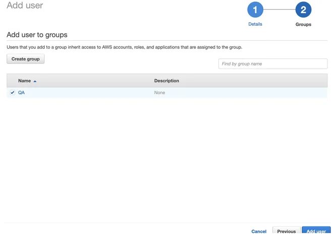 Tạo group trong aws sso