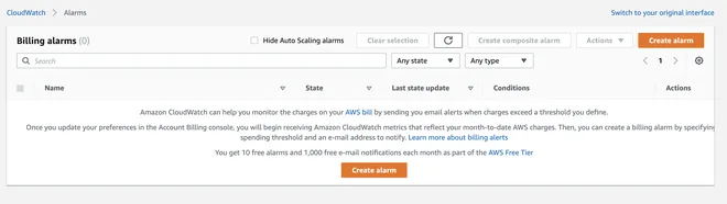 Thông báo chi phí với cloud watch aws