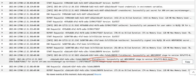 Cloudwatch với secret manager