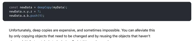 Should not use cloneDeep in react
