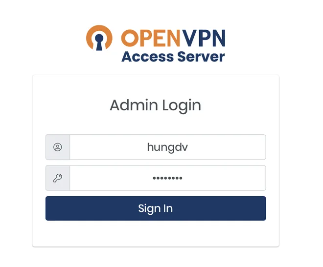 Username, password OpenVPN server