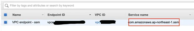 VPC endpoint for ssm
