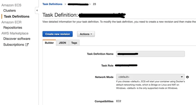 task definition trong ecs