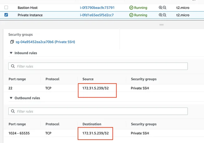 Tạo private instance với bastion host