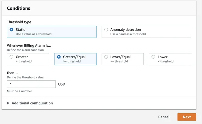 Thông báo chi phí với cloud watch aws