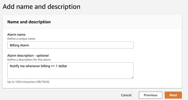 Thông báo chi phí với cloud watch aws