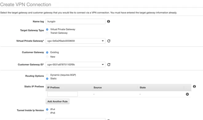 Tạo Site-to-Site VPN AWS