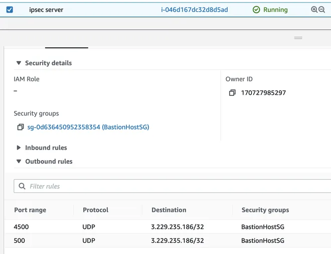 SG Outbound của IPSec Server