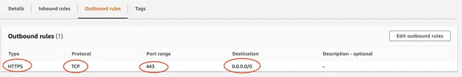 SG Outbound cho SSM instance